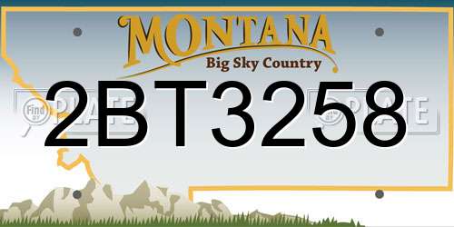 2BT3258 Montana License Plate