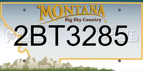 2BT3285 Montana License Plate