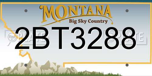 2BT3288 Montana License Plate