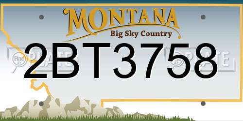 2BT3758 Montana License Plate