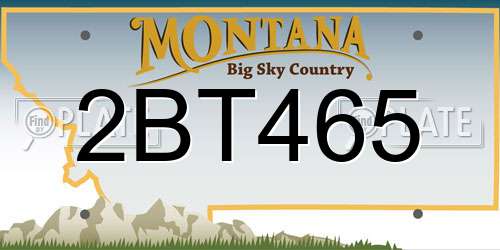 2BT465 Montana License Plate