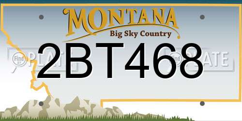 2BT468 Montana License Plate