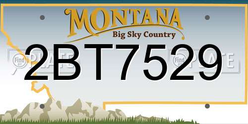 2BT7529 Montana License Plate