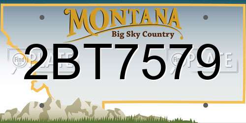 2BT7579 Montana License Plate