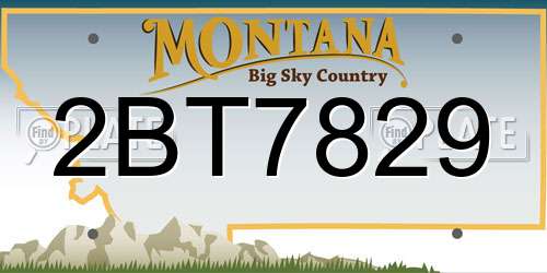 2BT7829 Montana License Plate