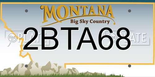 2BTA68 Montana License Plate