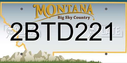 2BTD221 Montana License Plate