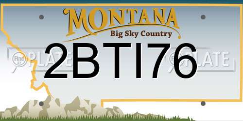 2BTI76 Montana License Plate