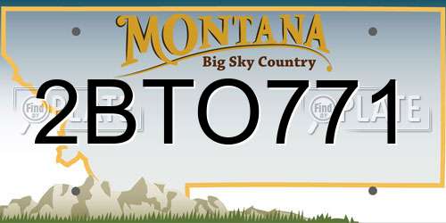 2BTO771 Montana License Plate