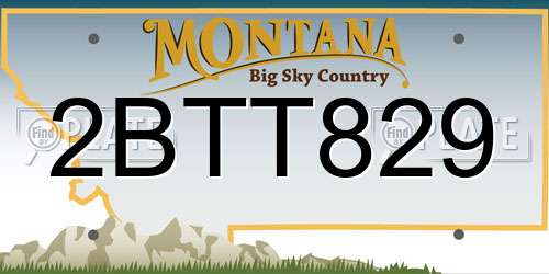2BTT829 Montana License Plate