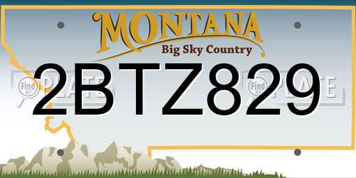 2BTZ829 Montana License Plate