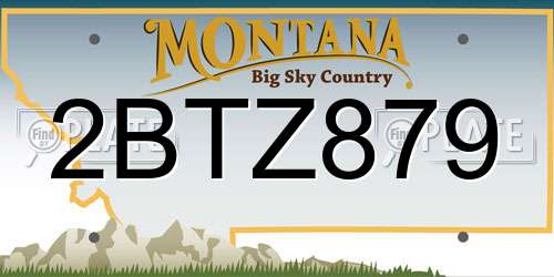 2BTZ879 Montana License Plate