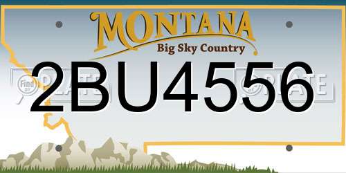 2BU4556 Montana License Plate