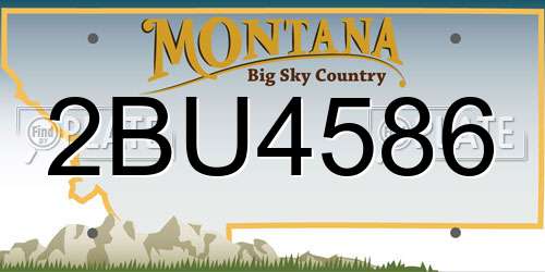 2BU4586 Montana License Plate