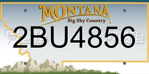 2BU4856 Montana License Plate