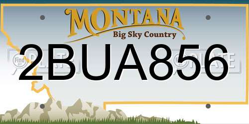 2BUA856 Montana License Plate