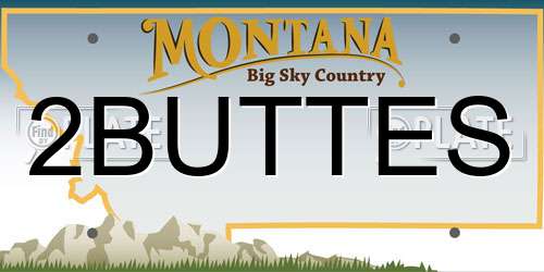 2BUTTES Montana License Plate