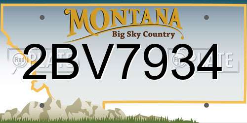 2BV7934 Montana License Plate