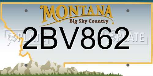 2BV862 Montana License Plate