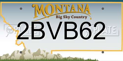 2BVB62 Montana License Plate
