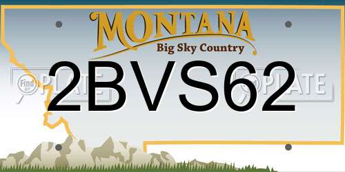 2BVS62 Montana License Plate