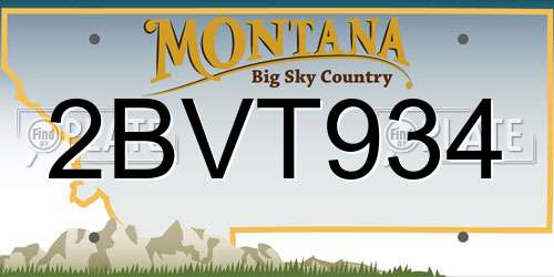 2BVT934 Montana License Plate