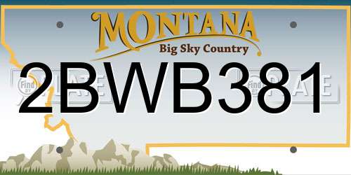 2BWB381 Montana License Plate