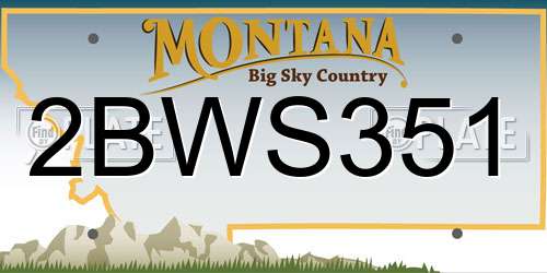 2BWS351 Montana License Plate