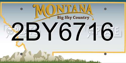 2BY6716 Montana License Plate