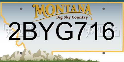 2BYG716 Montana License Plate