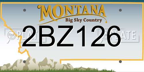 2BZ126 Montana License Plate