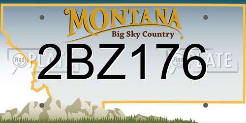 2BZ176 Montana License Plate