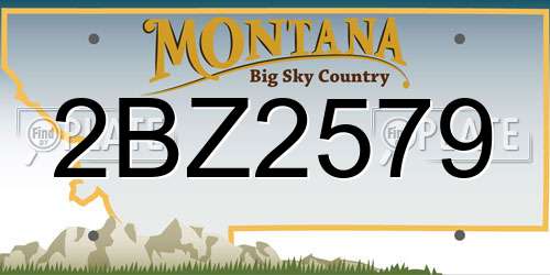2BZ2579 Montana License Plate