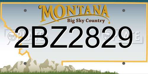 2BZ2829 Montana License Plate