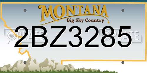 2BZ3285 Montana License Plate