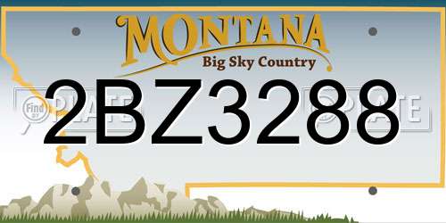 2BZ3288 Montana License Plate
