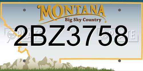 2BZ3758 Montana License Plate