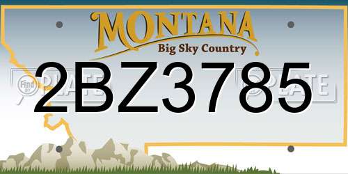 2BZ3785 Montana License Plate