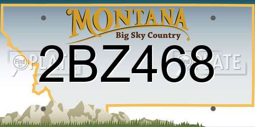 2BZ468 Montana License Plate