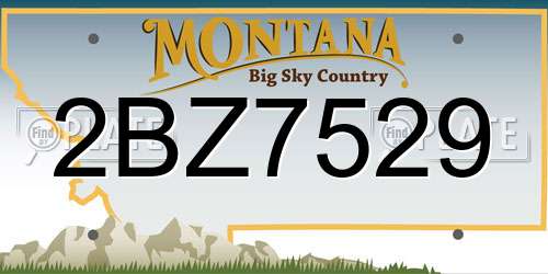 2BZ7529 Montana License Plate