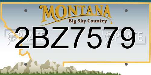 2BZ7579 Montana License Plate