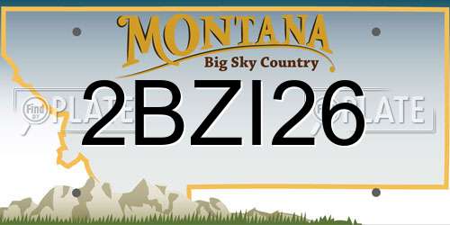 2BZI26 Montana License Plate