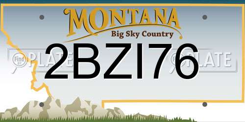 2BZI76 Montana License Plate