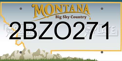 2BZO271 Montana License Plate