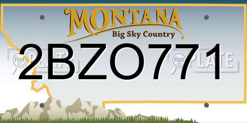 2BZO771 Montana License Plate