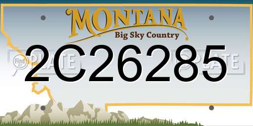 2C26285 Montana License Plate