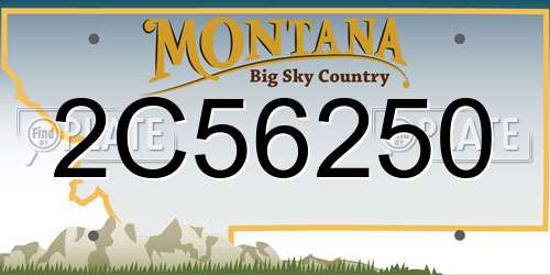 2C56250 Montana License Plate