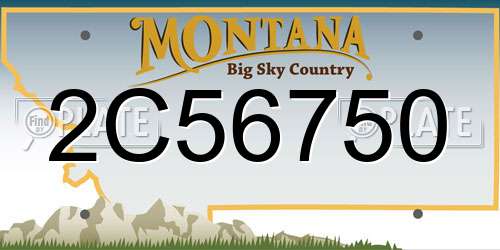 2C56750 Montana License Plate