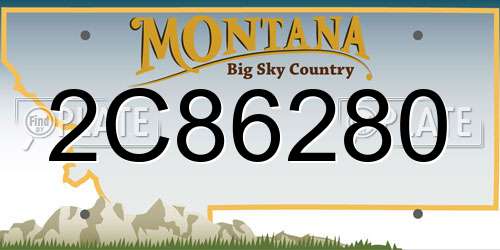2C86280 Montana License Plate