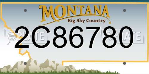 2C86780 Montana License Plate